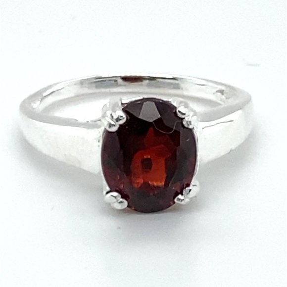 Pyrope Red Garnet 2.68ct Platinum Finish Solid 925 Sterling Silver Ring - Picture 3 of 6